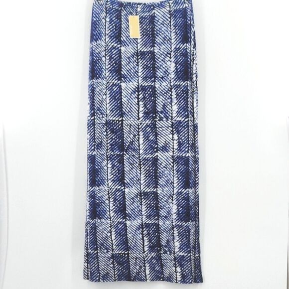 Michael Kors Maxi Midi Skirt Plus Size 1X Palm Print Side Splits Stretchy Beachy - Picture 2 of 8